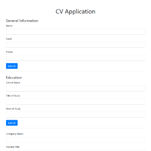 CV App Main Screen